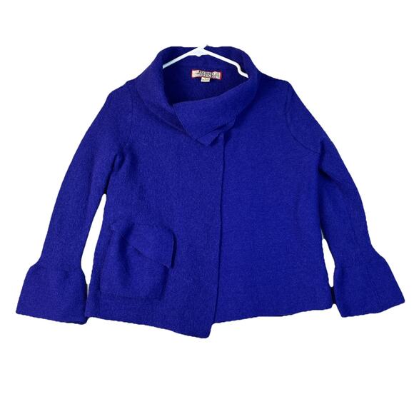 Beyond Threads Cardigan Womens L Alpaca Wool Purple Open Front Lagenlook Classy - Picture 1 of 10